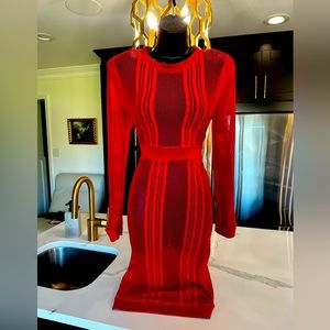 Red Long Sleeve dress